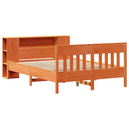seng med reol uden madras 140x200cm massivt fyrretræ gyldenbrun