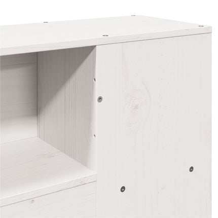 seng med reol uden madras 140x190 cm massivt fyrretræ hvid