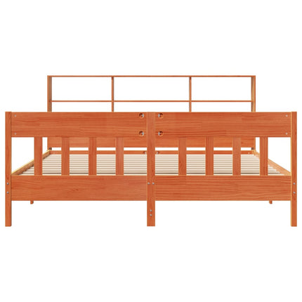 sengeramme uden madras 200x200 cm massivt fyrretræ gyldenbrun