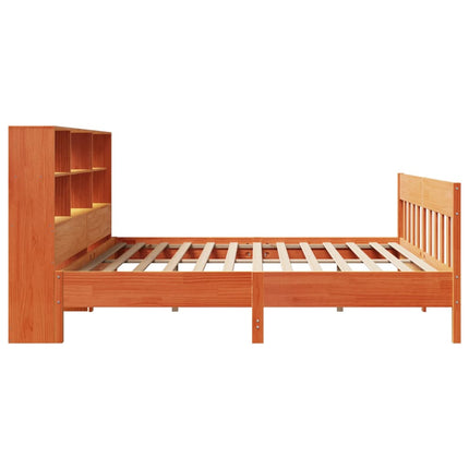 sengeramme uden madras 200x200 cm massivt fyrretræ gyldenbrun