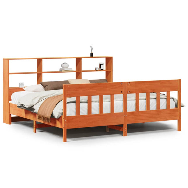 sengeramme uden madras 180x200 cm massivt fyrretræ gyldenbrun