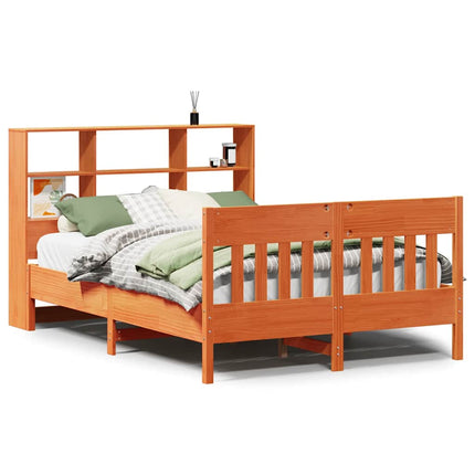 sengeramme uden madras 150x200 cm massivt fyrretræ gyldenbrun