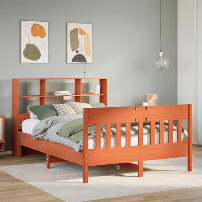 sengeramme uden madras 120x200 cm massivt fyrretræ gyldenbrun