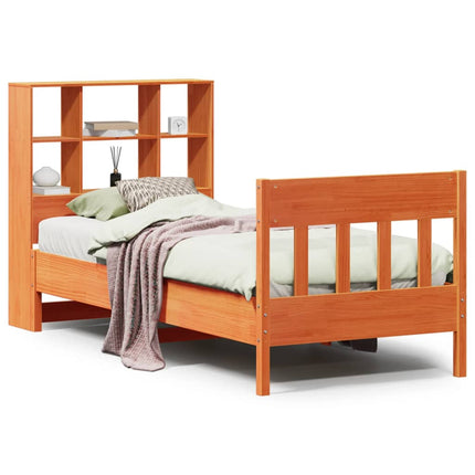 sengeramme uden madras 100x200 cm massivt fyrretræ gyldenbrun