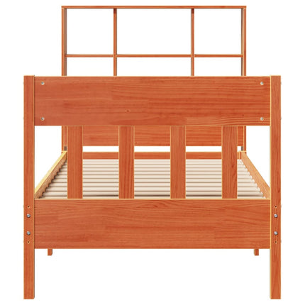 sengeramme uden madras 100x200 cm massivt fyrretræ gyldenbrun