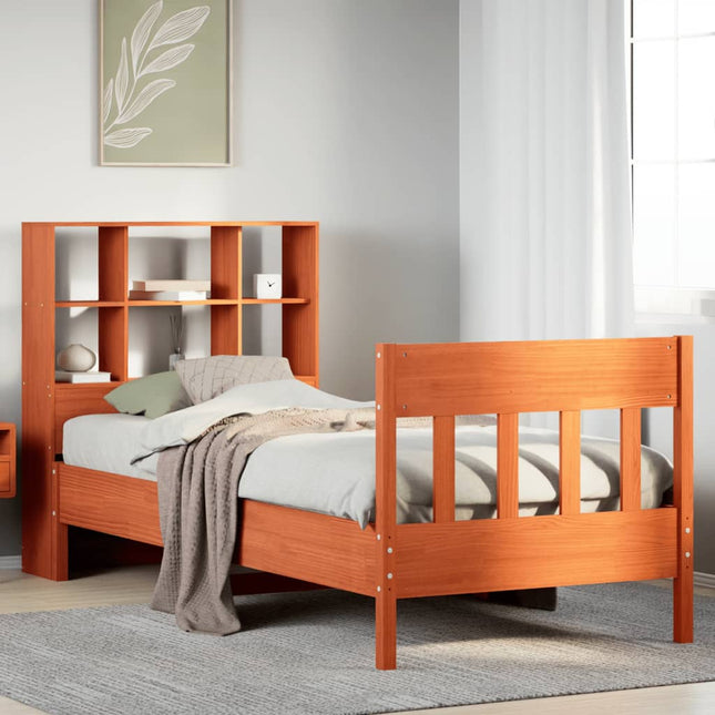 sengeramme uden madras 100x200 cm massivt fyrretræ gyldenbrun