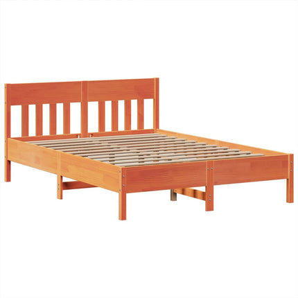 sengeramme uden madras 160x200 cm massivt fyrretræ gyldenbrun