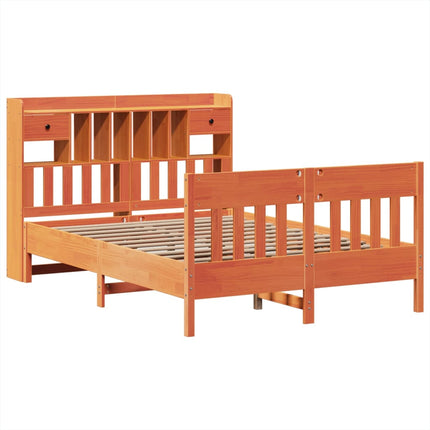 sengeramme uden madras 150x200 cm massivt fyrretræ gyldenbrun