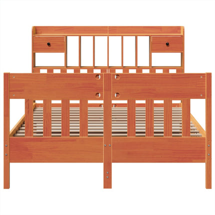 sengeramme uden madras 150x200 cm massivt fyrretræ gyldenbrun