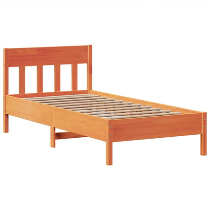 sengeramme uden madras 100x200 cm massivt fyrretræ gyldenbrun