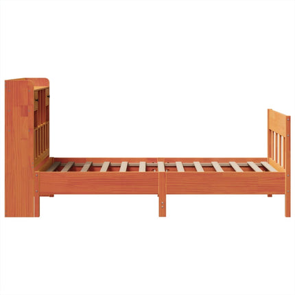 sengeramme uden madras 100x200 cm massivt fyrretræ gyldenbrun