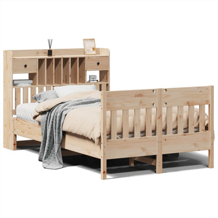 sengeramme uden madras 135x190 cm massivt fyrretræ hvid