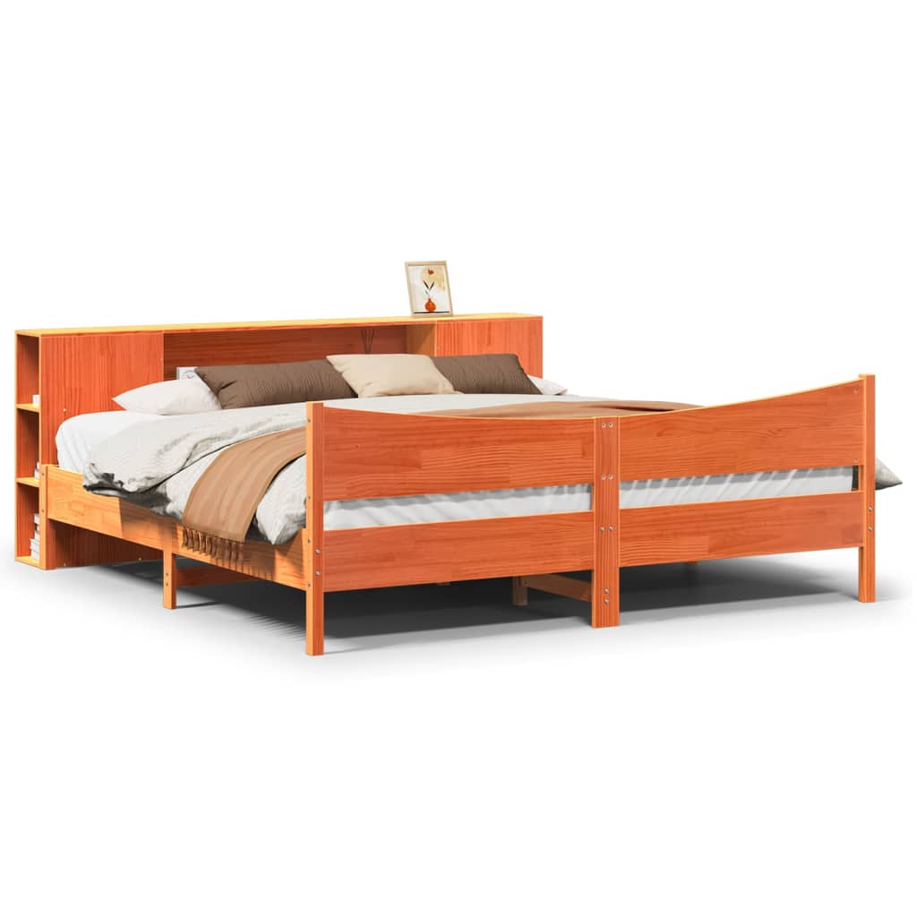 sengeramme uden madras 180x200 cm massivt fyrretræ gyldenbrun