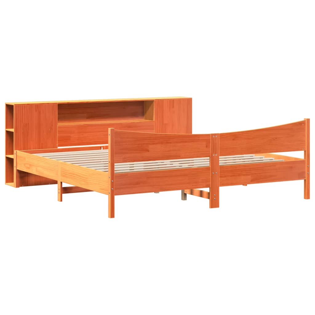 sengeramme uden madras 180x200 cm massivt fyrretræ gyldenbrun
