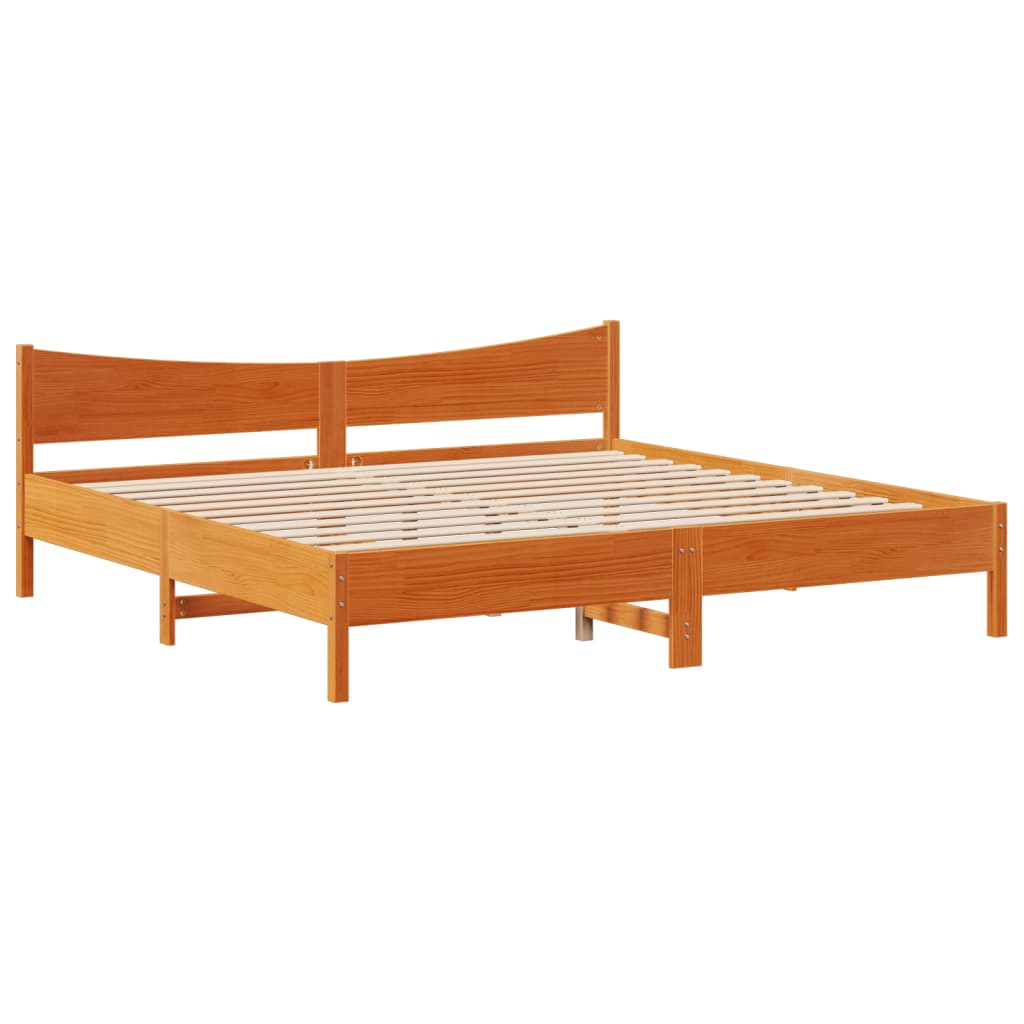sengeramme uden madras 180x200 cm massivt fyrretræ gyldenbrun