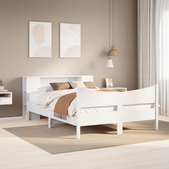 sengeramme uden madras 160x200 cm massivt fyrretræ hvid