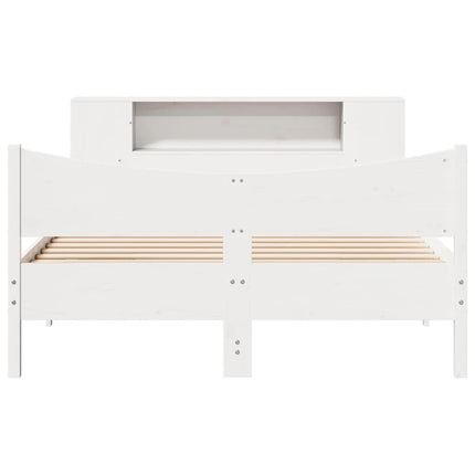 sengeramme uden madras 150x200 cm massivt fyrretræ hvid