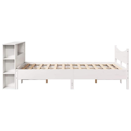 sengeramme uden madras 150x200 cm massivt fyrretræ hvid