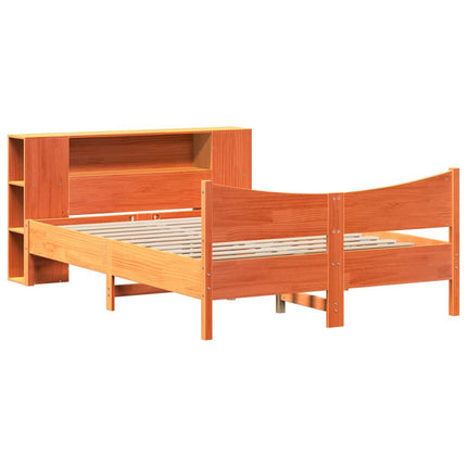sengeramme uden madras 150x200 cm massivt fyrretræ gyldenbrun