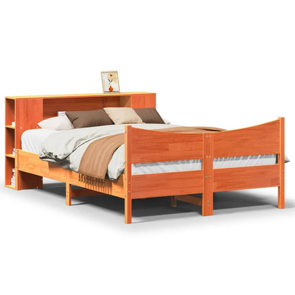 sengeramme uden madras 140x200 cm massivt fyr gyldenbrun