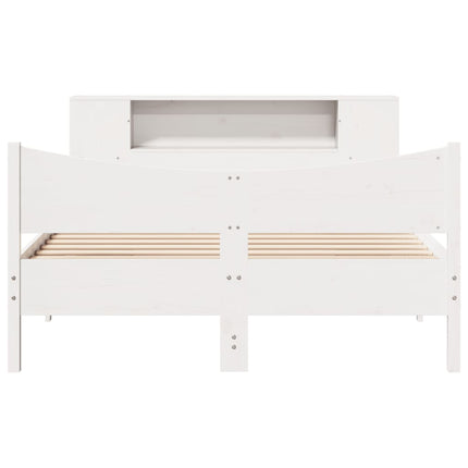 sengeramme uden madras 120x200 cm massivt fyrretræ hvid