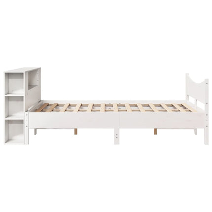 sengeramme uden madras 120x200 cm massivt fyrretræ hvid