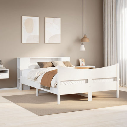 sengeramme uden madras 120x200 cm massivt fyrretræ hvid