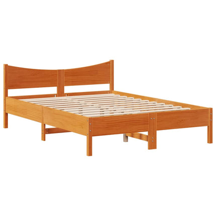 sengeramme uden madras 140x190 cm massivt fyrretræ gyldenbrun