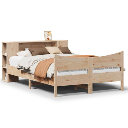 sengeramme uden madras 135x190 cm massivt fyrretræ hvid