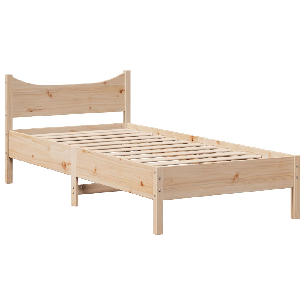 sengeramme uden madras 90x200 cm massivt fyrretræ