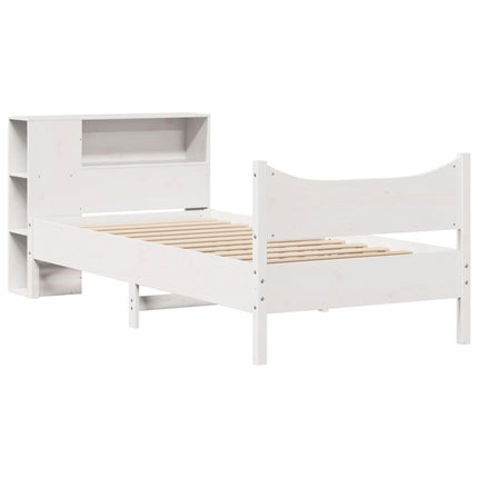 sengeramme uden madras 75x190 cm massivt fyrretræ hvid
