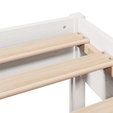 sengeramme uden madras 75x190 cm massivt fyrretræ hvid