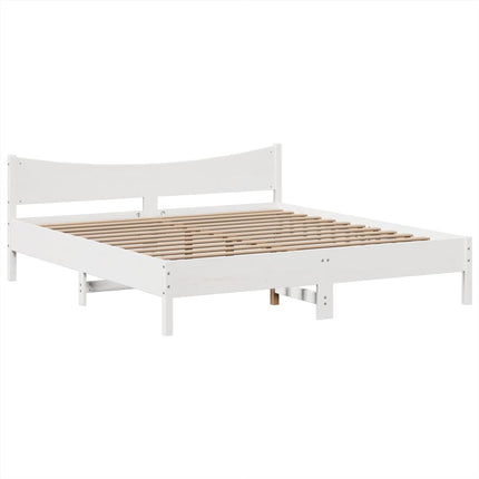 sengeramme uden madras 180x200 cm massivt fyrretræ hvid