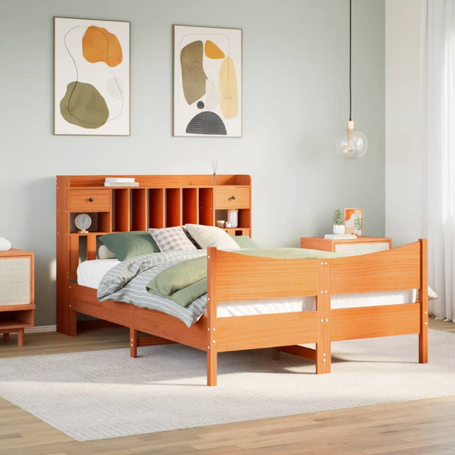 sengeramme uden madras 160x200 cm massivt fyrretræ gyldenbrun