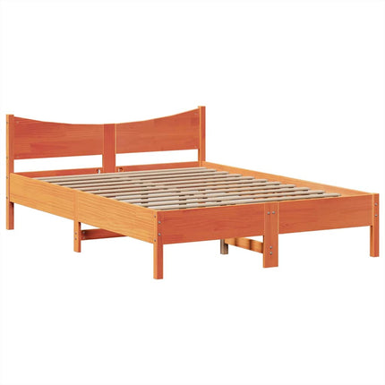sengeramme uden madras 150x200 cm massivt fyrretræ gyldenbrun
