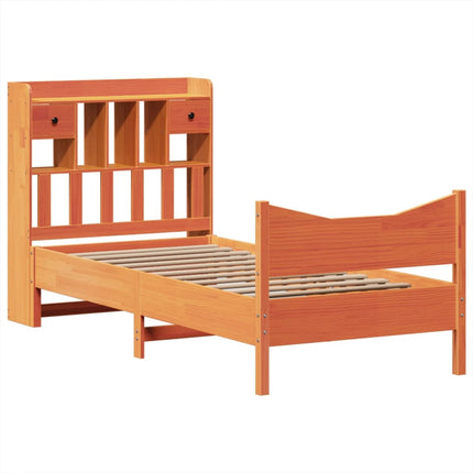 sengeramme uden madras 100x200 cm massivt fyrretræ gyldenbrun