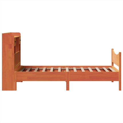 sengeramme uden madras 100x200 cm massivt fyrretræ gyldenbrun