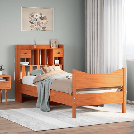 sengeramme uden madras 100x200 cm massivt fyrretræ gyldenbrun
