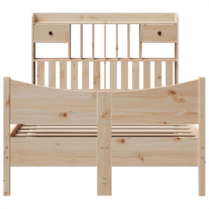 sengeramme uden madras 135x190 cm massivt fyrretræ hvid