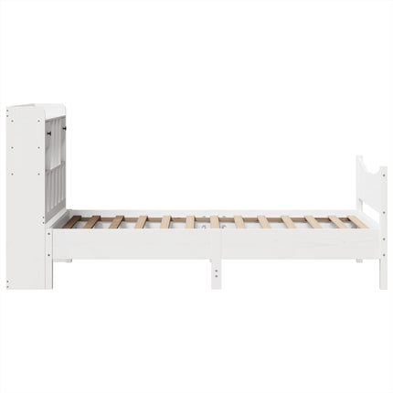 sengeramme uden madras 75x190 cm massivt fyrretræ hvid
