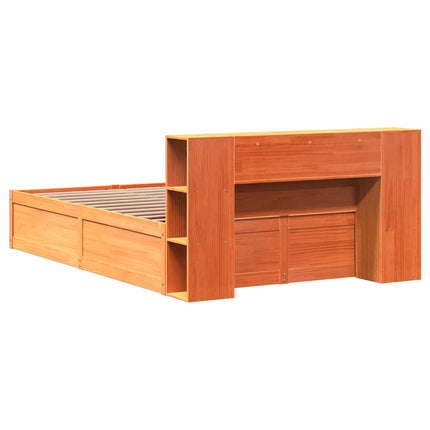 sengeramme uden madras 150x200 cm massivt fyrretræ gyldenbrun