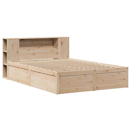 sengeramme uden madras 135x190 cm massivt fyrretræ hvid