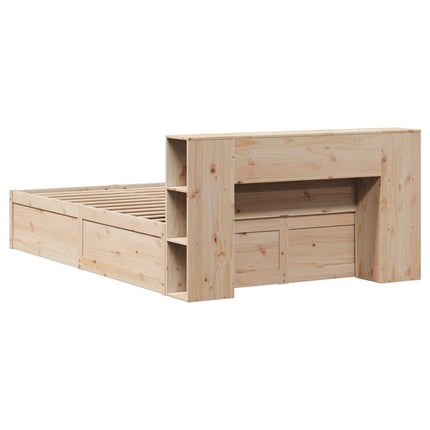 sengeramme uden madras 135x190 cm massivt fyrretræ hvid
