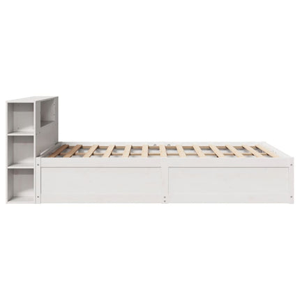 sengeramme uden madras 135x190 cm massivt fyrretræ hvid