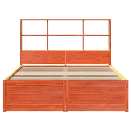 sengeramme uden madras 150x200 cm massivt fyrretræ gyldenbrun