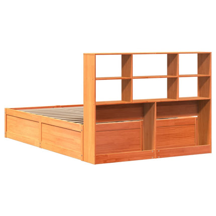sengeramme uden madras 150x200 cm massivt fyrretræ gyldenbrun