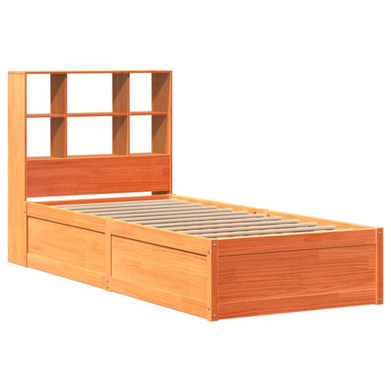 sengeramme uden madras 100x200 cm massivt fyrretræ gyldenbrun