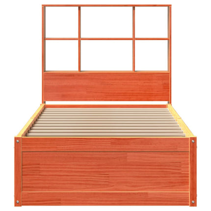 sengeramme uden madras 100x200 cm massivt fyrretræ gyldenbrun