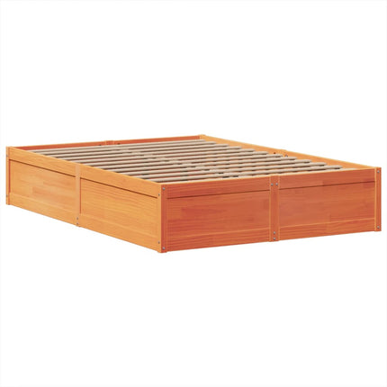 sengeramme uden madras 160x200 cm massivt fyrretræ gyldenbrun
