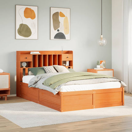 sengeramme uden madras 160x200 cm massivt fyrretræ gyldenbrun
